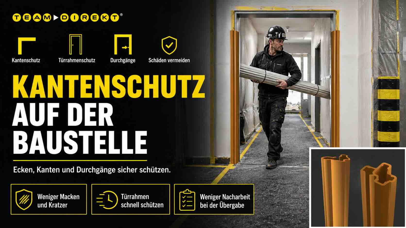 Featured image for “Kantenschutz auf der Baustelle: Ecken, Kanten und Durchgänge richtig schützen”