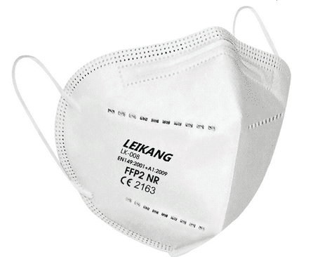 FFP2 Maske Leikang CE 2163 zertifiziert  EN149:1001 und A1:2009 FPP2 NR