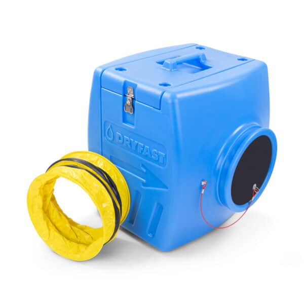 Einsatzbereite Staub-Filterbox FB300 mit Filterset und 30 cm Verbindungsschlauch