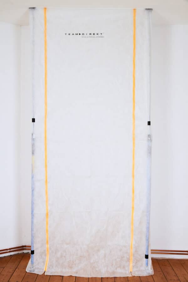 Vlies Staubschutztür MEGA Door mit beidseitig zu öffnenden Reißverschluss 330 x 320 cm